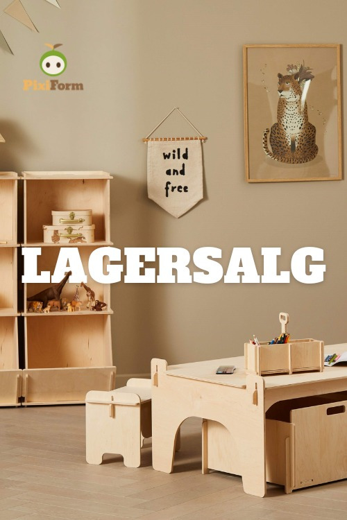 Lagersalg.com annoncerer Pixiform lagersalg i Tørring: Spar op til 80% på børnemøbler