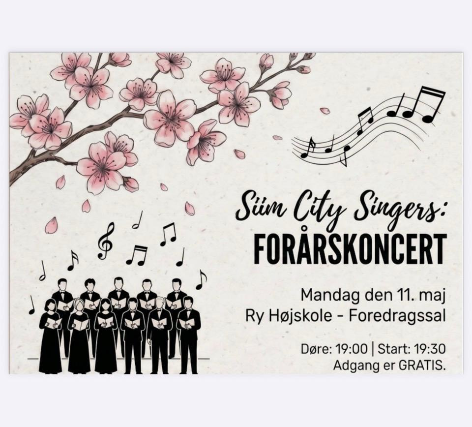 Forårskoncert med Siim City Singers på Ry Højskole