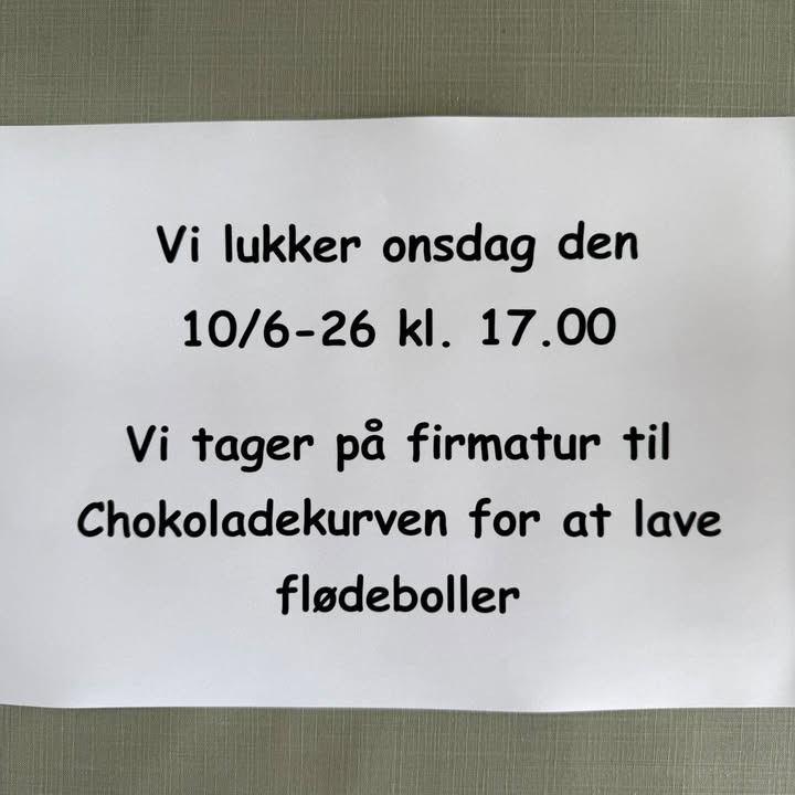 Chokolet lukker butikken i morgen kl. 17.00 på grund af personaleudflugt