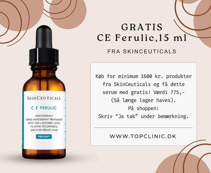 Top Clinic tilbyder gratis antioxidant-serum ved køb over 1600 kr.