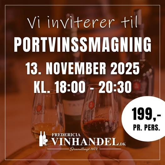 Fredericia Vinhandel inviterer til portvinssmagning i november