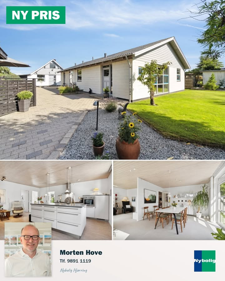 Nybolig Hjørring v/Morten Hove annoncerer prisjustering på rummelig etplansvilla i Skibsbys naturskønne omgivelser