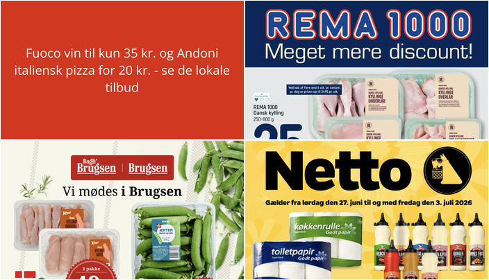 Fuoco vin til kun 35 kr. og Andoni italiensk pizza for 20 kr. - se de lokale tilbud