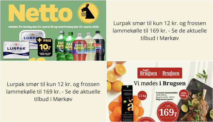 Lurpak smør til kun 12 kr. og frossen lammekølle til 169 kr. - Se de aktuelle tilbud i Mørkøv