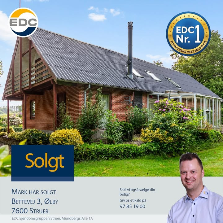 EDC Ejen­doms­grup­pen Struer fejrer endnu et boligsalg på Bettevej 3