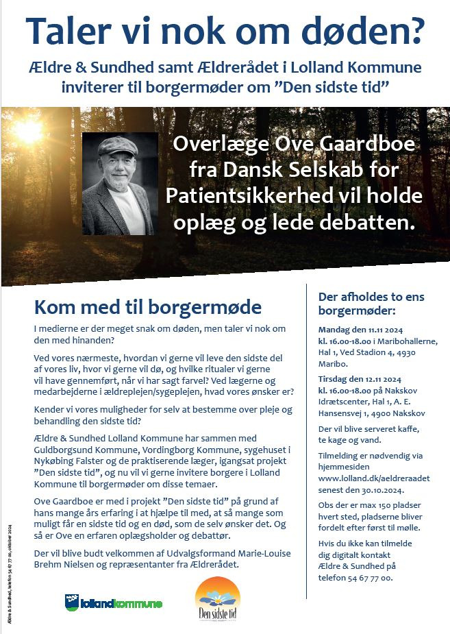 Debat om livets afslutning i Nakskov Idrætscenter