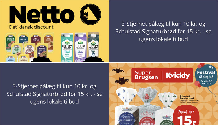 3-Stjernet pålæg til kun 10 kr. og Schulstad Signaturbrød for 15 kr. - se ugens lokale tilbud