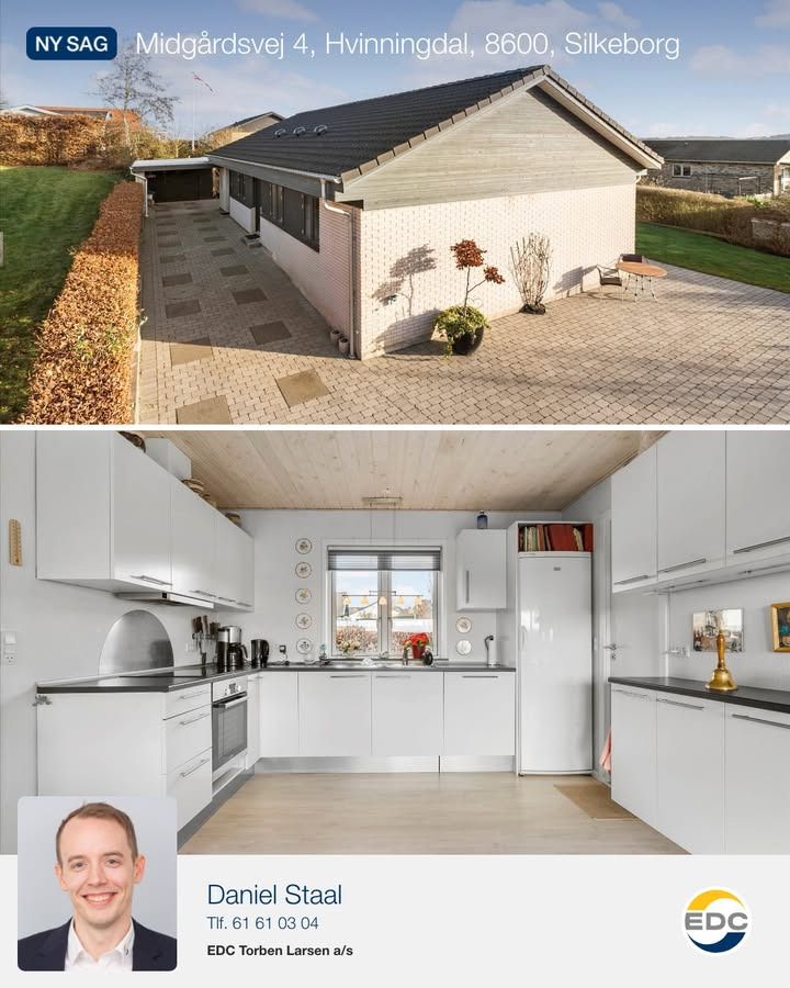 Nyhed fra EDC Torben Larsen: Rummelig familievilla i Hvinningdal tæt på Silkeborg Langsø til salg nu