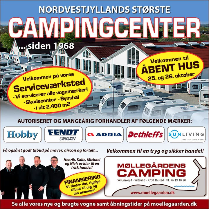 Møllegårdens Camping byder velkommen til værksted og butik med stort udvalg