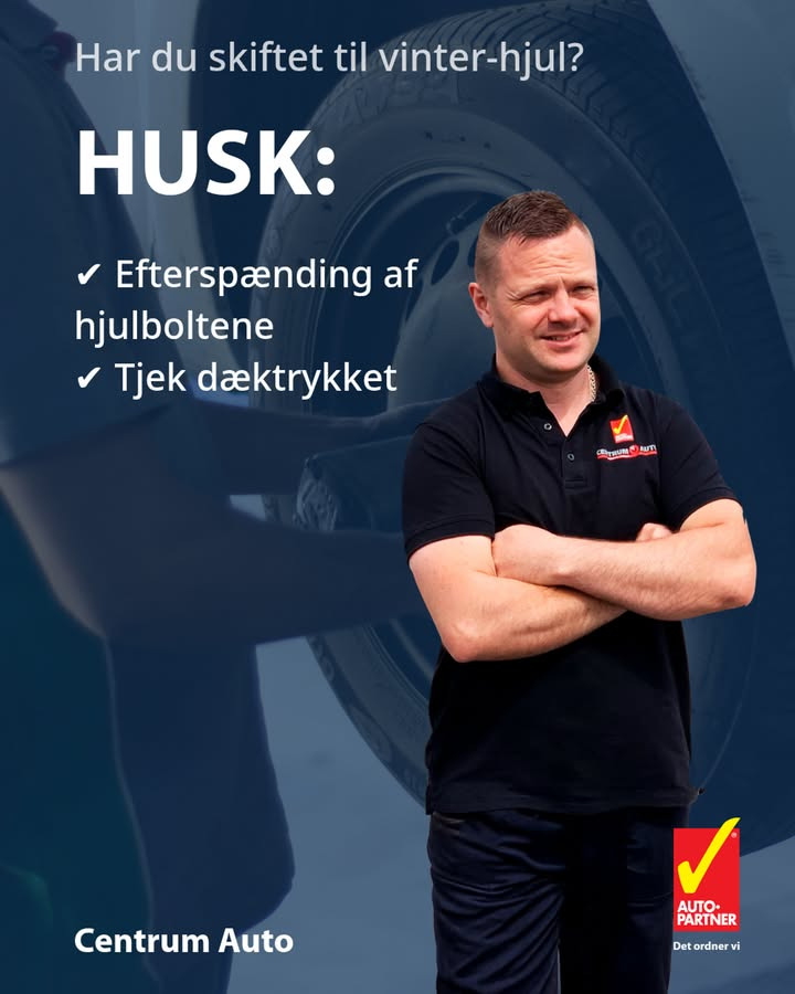 Centrum Auto i Hjørring minder om vigtigheden af hjulbolte og dæktryk i vintermånederne