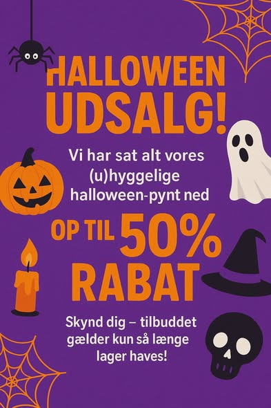 Rema 1000 Rosenkrantzgade tilbyder store rabatter på halloween-pynt