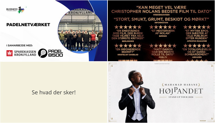 Oplev Grenaa: Padel, film og stand-up denne weekend