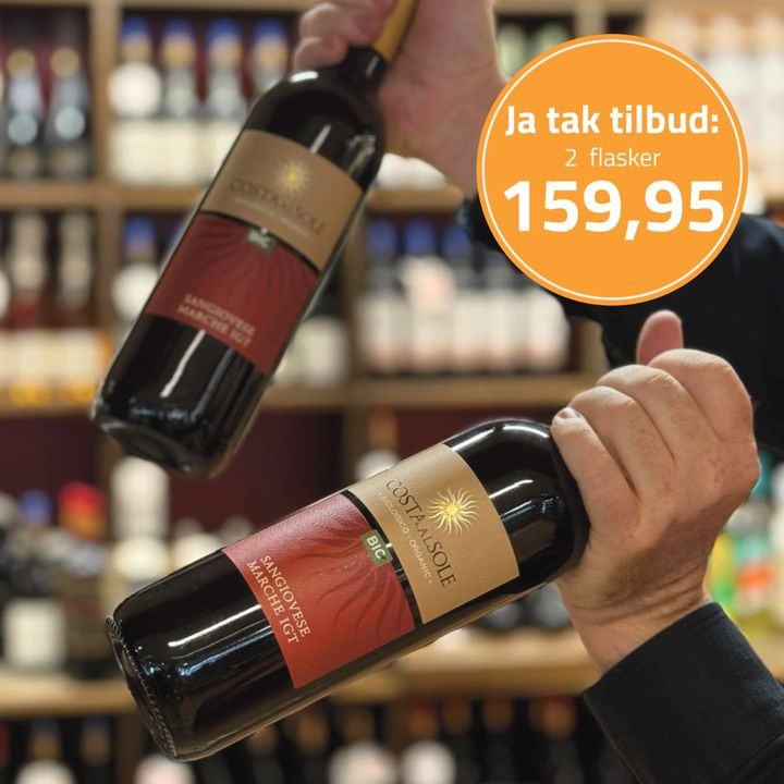 Pedersborg Vin tilbyder økologisk rødvin: 2 flasker for kun 159,95 kr.