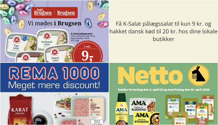 Få K-Salat pålægssalat til kun 9 kr. og hakket dansk kød til 20 kr. hos dine lokale butikker