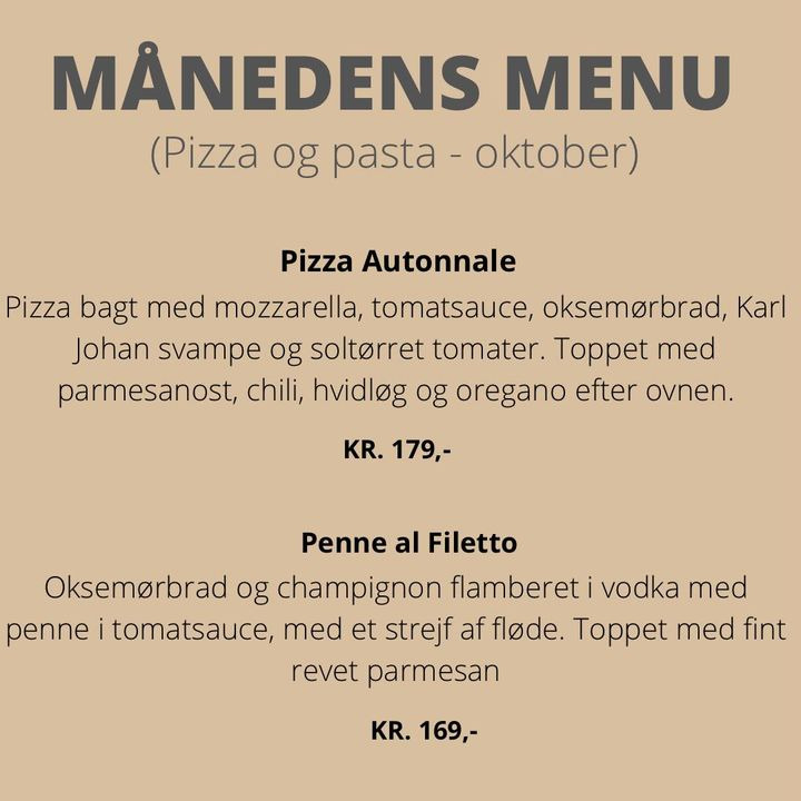 Ny menu med efterårssmage hos Da Angelino Pizza og Pasta i oktober