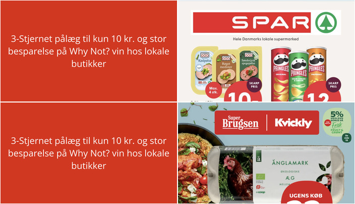 3-Stjernet pålæg til kun 10 kr. og stor besparelse på Why Not? vin hos lokale butikker