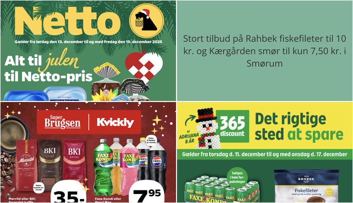 Stort tilbud på Rahbek fiskefileter til 10 kr. og Kærgården smør til kun 7,50 kr. i Smørum