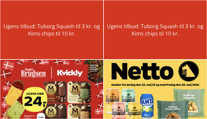 Ugens tilbud: Tuborg Squash til 3 kr. og Kims chips til 10 kr.