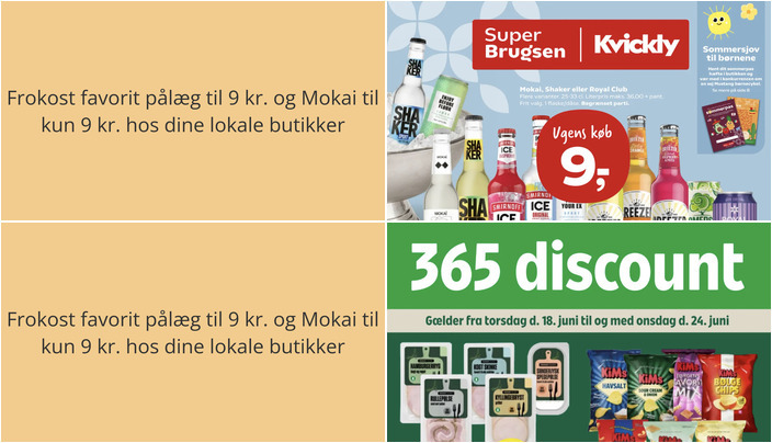 Frokost favorit pålæg til 9 kr. og Mokai til kun 9 kr. hos dine lokale butikker