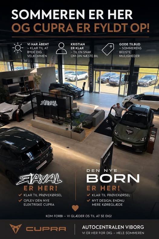 Autocentralen Viborg har CUPRA Raval og den nye CUPRA Born klar til prøvekørsel