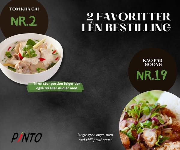 Pinto Thai Take Away tilbyder to thailandske favoritter som takeaway
