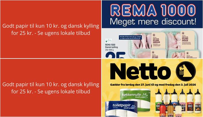 Godt papir til kun 10 kr. og dansk kylling for 25 kr. - Se ugens lokale tilbud