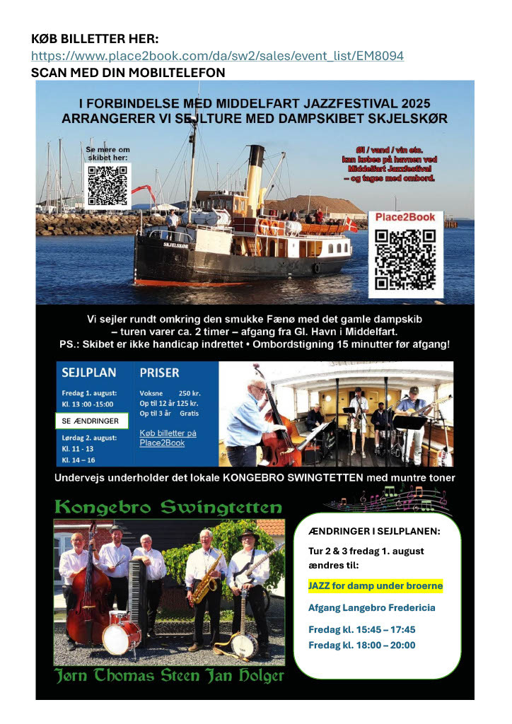 Tag på en historisk sejltur med S/S Skjelskør i Fredericia