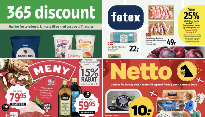 Flæsk i skiver til 49 kr. og hel kylling for 39 kr. - se de lokale dagligvaretilbud