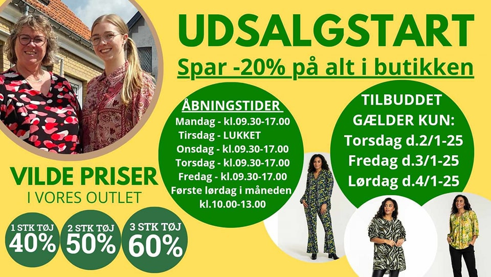 Elins Butik starter udsalg: 20% rabat på alt i tre dage