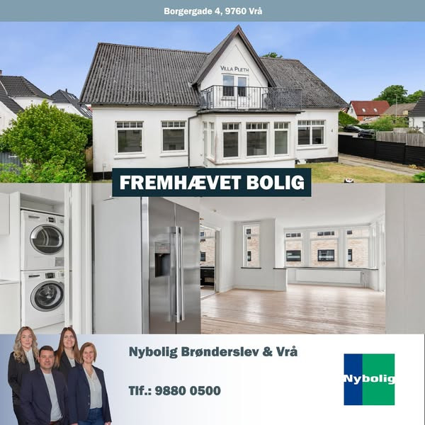 Nybolig Brønderslev & Vrå præsenterer charmerende villa med 5 soveværelser i centrum af Vrå