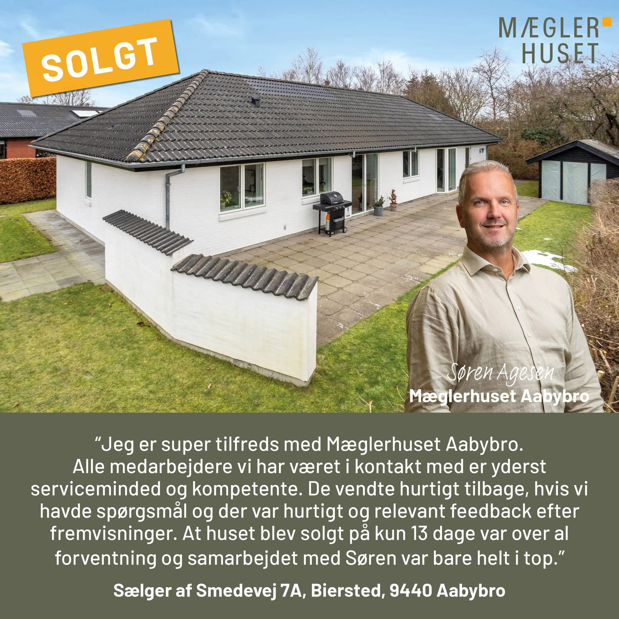 Mæglerhuset - Aabybro: Smedevej 7A i Biersted er solgt med succes og flot anbefaling