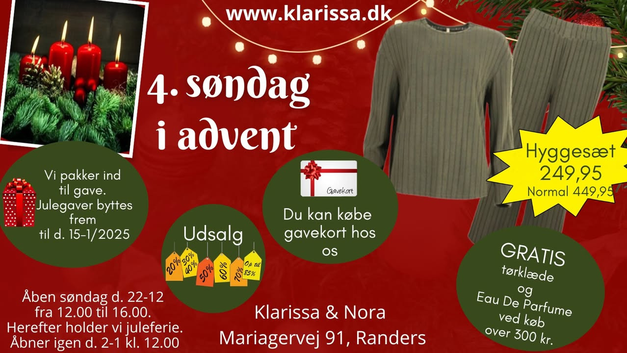 Januarrabat og gratis gaver: Klarissa & Nora fejrer advent med åbent hus