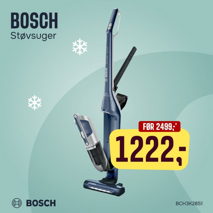 Skousen Thisted: Spar 51% på Bosch ledningsfri støvsuger med RobustAir System