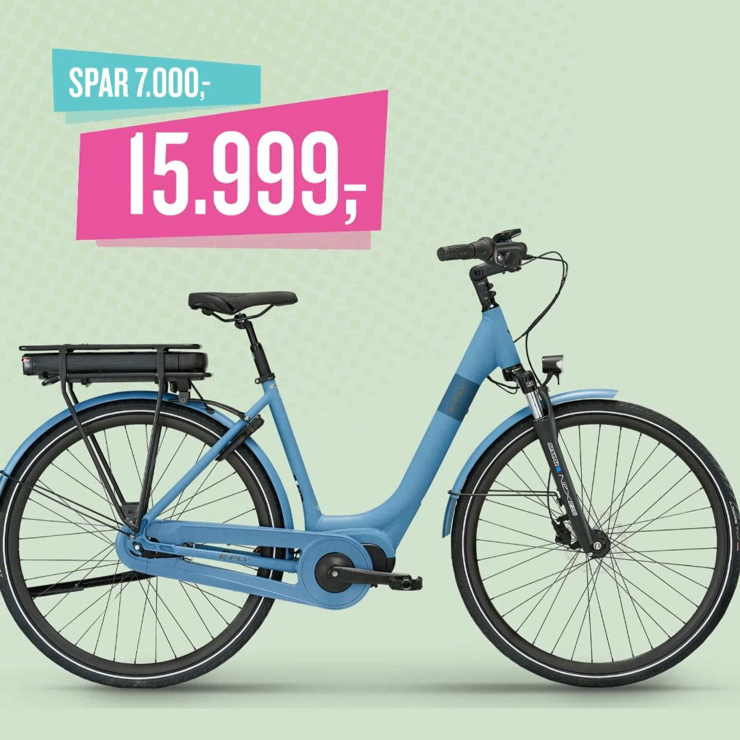 Spar 7000 kr på elcykel: E-Fly Away suspension nu til kun 15.999 kr - tilbud gælder indtil 26. maj