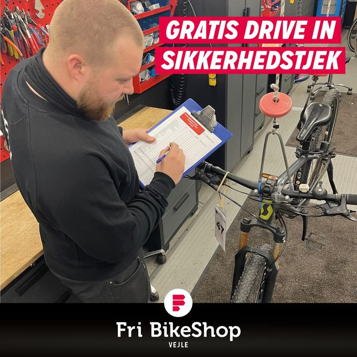 Fri BikeShop Vejle tilbyder gratis drive-in cykeltjek hele november