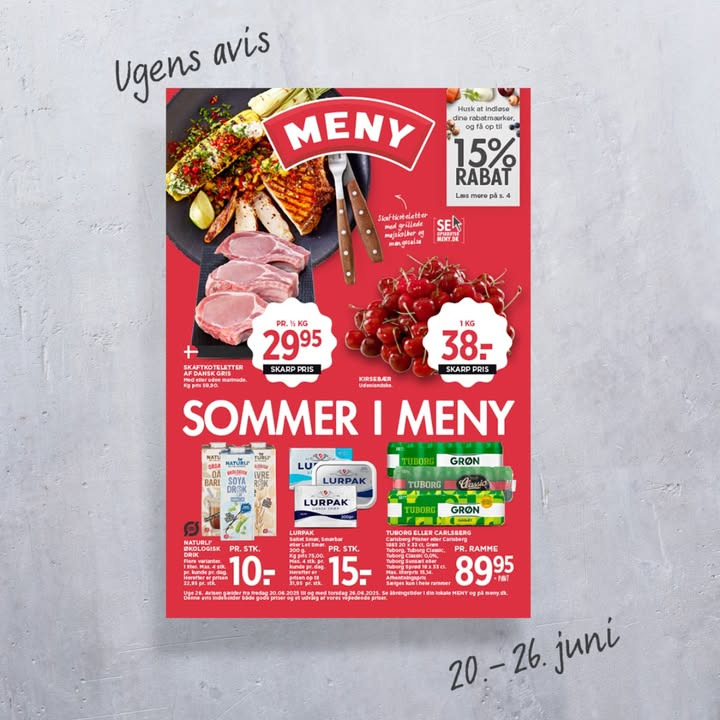 Sommerfriske tilbud hos Meny Klarup: Kirsebær og Lurpak til skarpe priser