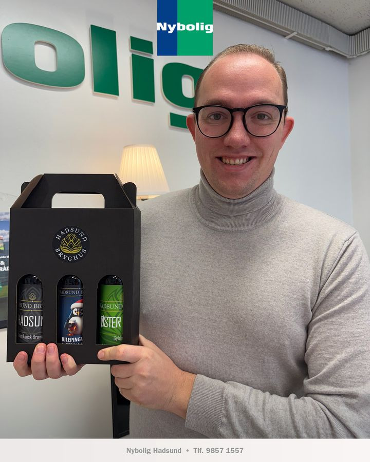 Nybolig Hadsund takker tilfreds kunde for lækker gave