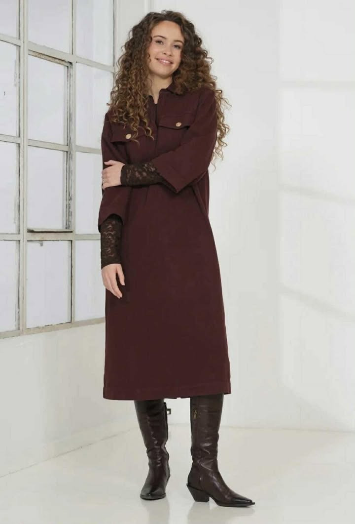 Rosengreen tilbyder smart kjole i Bordeaux til nedsat pris