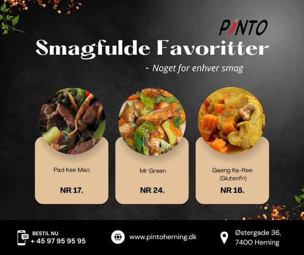 Pinto Thai Take Away fremhæver tre thailandske favoritter fra menuen
