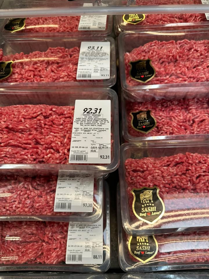 SuperBrugsen Dronninglund tilbyder billig oksefars fra Sashi kødkvæg