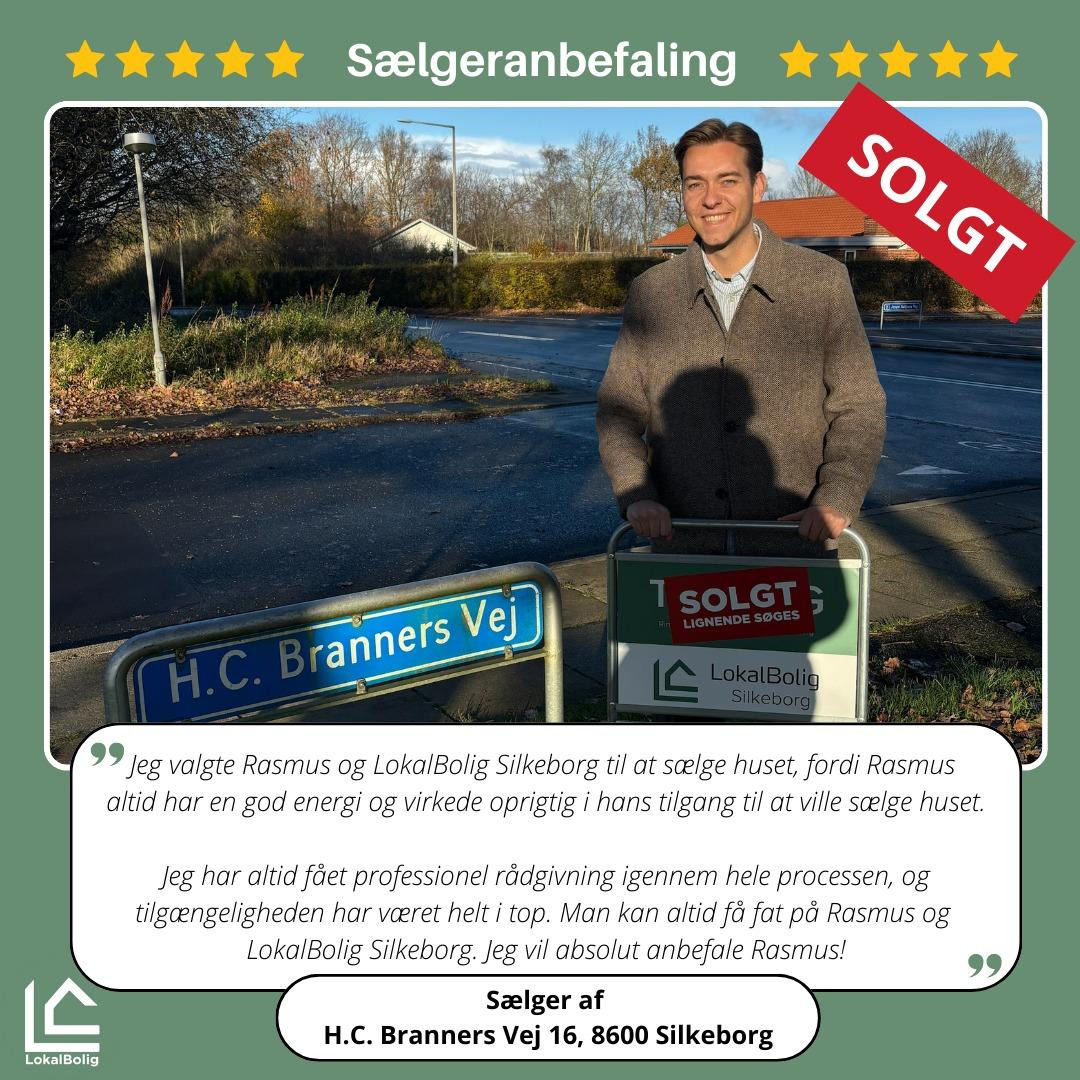 Lokalbolig Silkeborg: tilfreds sælger på H.C. Branners Vej 16 anbefaler vores salgsforløb