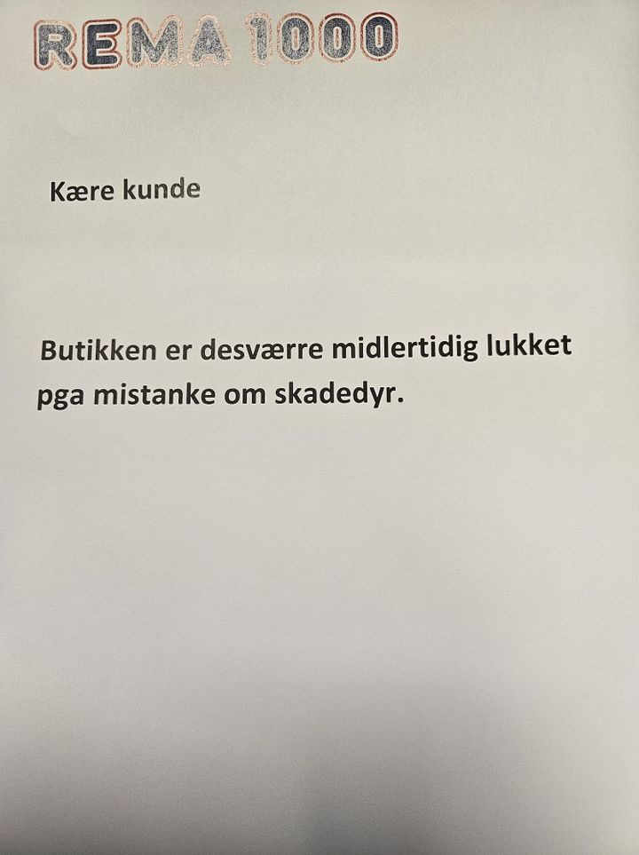Rema 1000 Hadsund midlertidigt lukket på grund af mistanke om skadedyr
