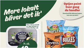 Tilbud hos Min Købmand: Bakkedal smørbar til 12 kr. og Cheasy skyr til 20 kr.
