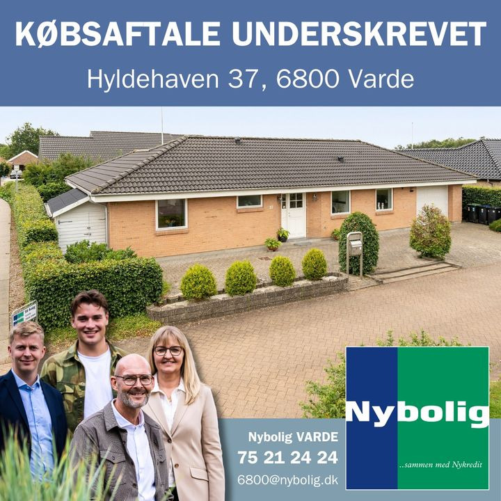Nybolig Varde oplever høj aktivitet: Hyldehaven 37 solgt efter købsaftaleunderskrift