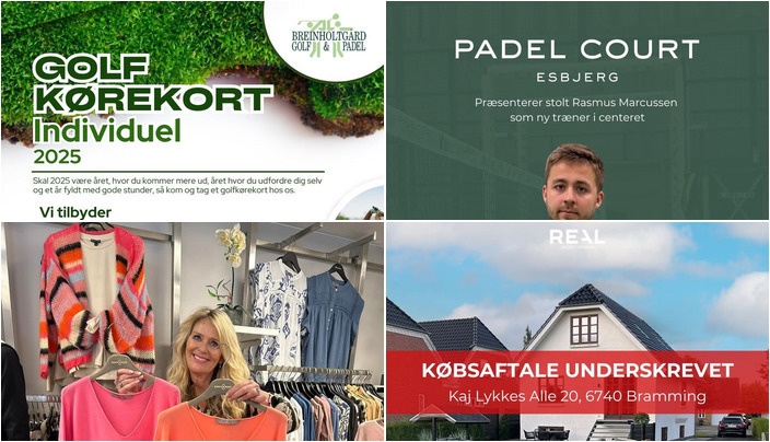 Nyt fra ROSENGREEN, RealMæglerne Esbjerg og Bramming, Breinholtgård Golf Klub og 1 anden