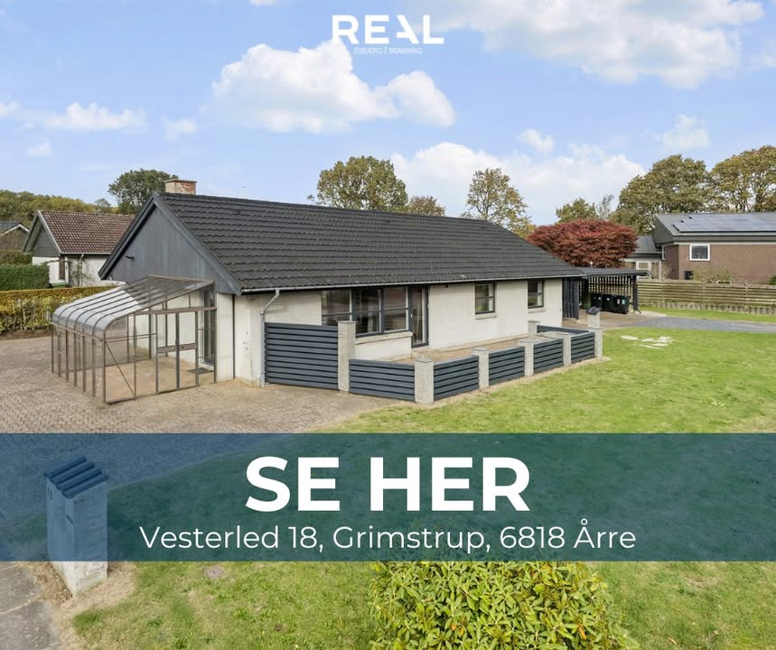 Prisvenlig villa i Grimstrup med skønne udearealer fra RealMæglerne Esbjerg og Bramming klar til fremvisning