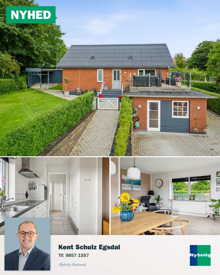 Nybolig Hadsund præsenterer flot rødstensvilla med udsigt over Mariagerfjord