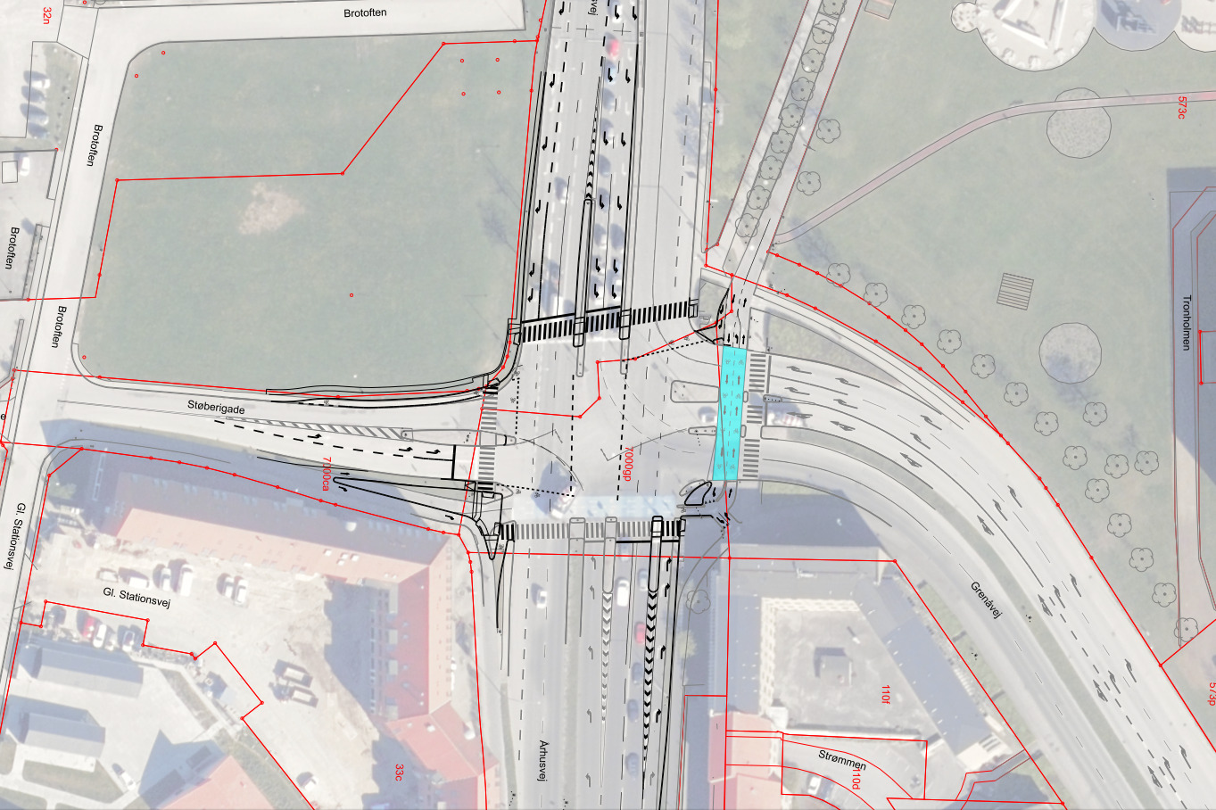 Nu begynder ombygningen af krydset Grenåvej/Århusvej