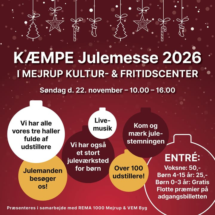 Mejrup Kultur- og Fritidscenter holder kæmpe julemesse med mere end 100 udstillere