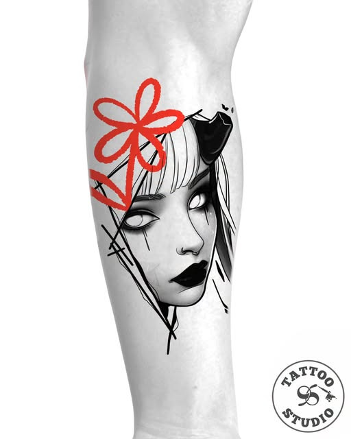 Tattoo Studio 96 Aarhus inviterer til at booke tid til et black & grey-design af Alejandro